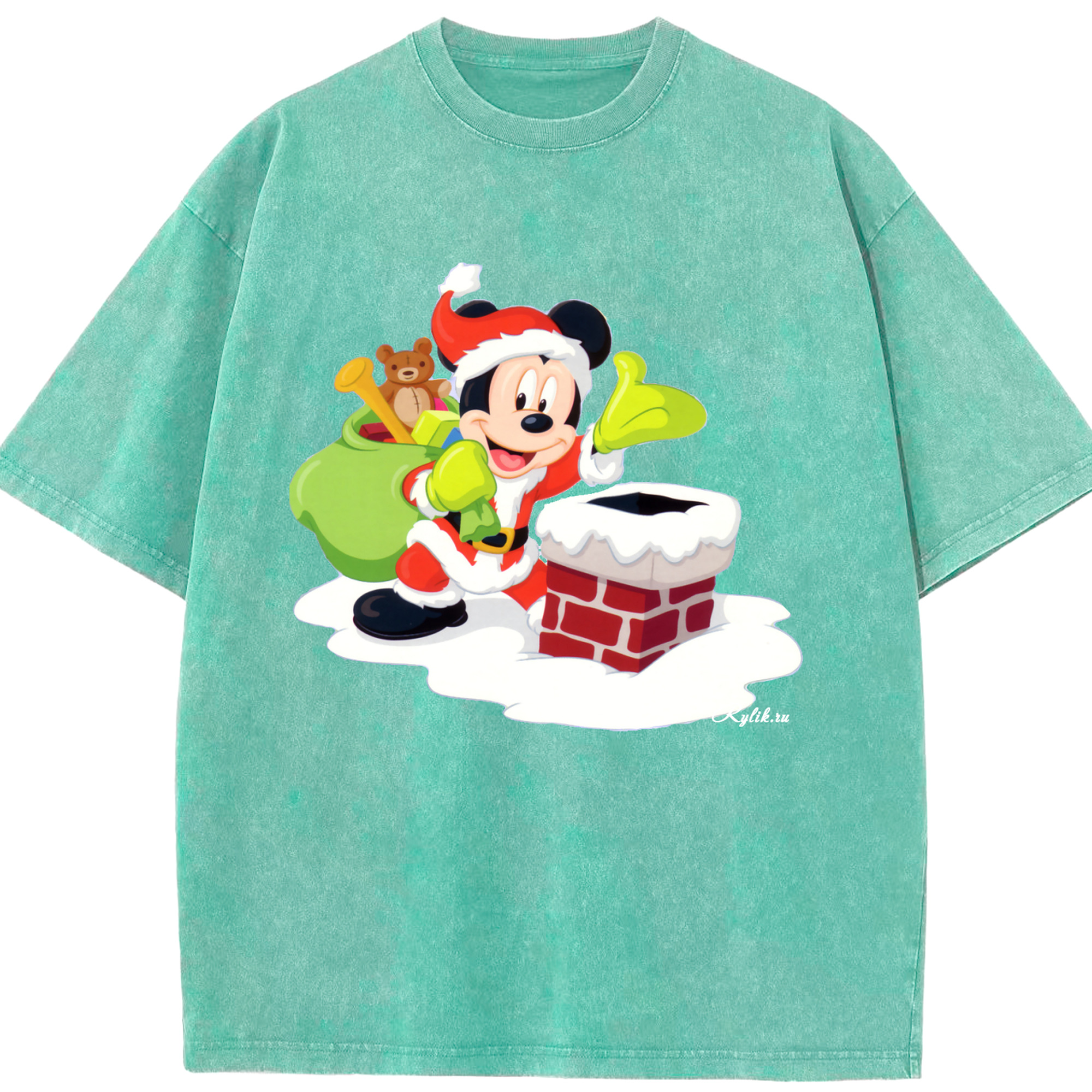 （画像用） ミッキーマウス Mickey Mouse 綿100% ヴィンテージ風 半袖Tシャツ（フロントプリント）